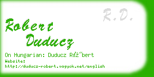 robert duducz business card